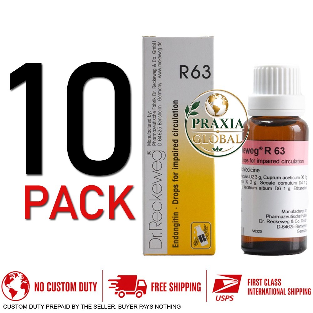 Dr Reckeweg R63 Drops 22ml SUPER SAVER PACK OF 10 Bottles