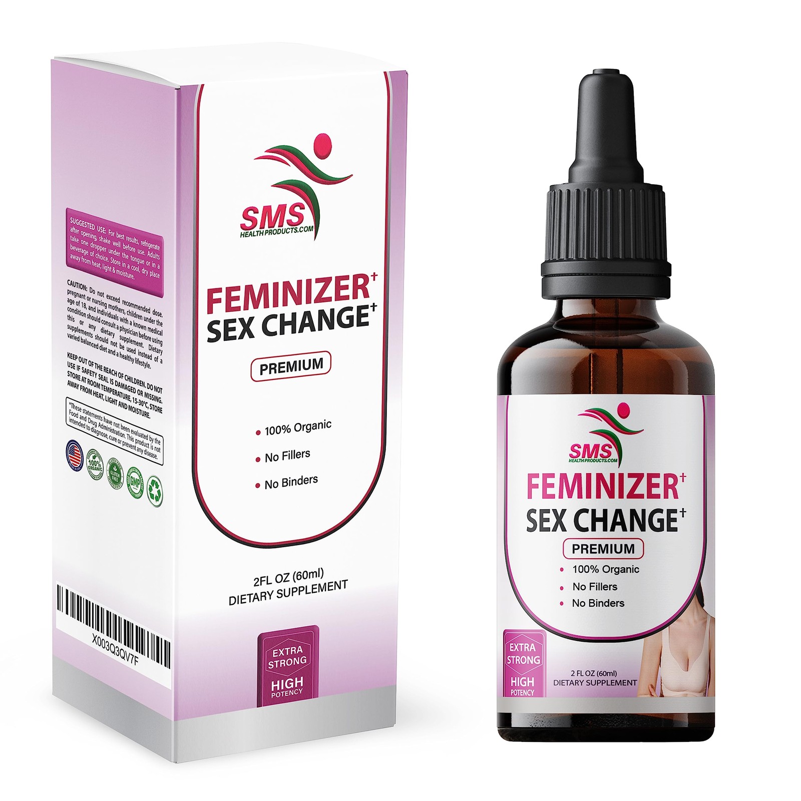 Feminizer by SMS, Pueraria Mirifica Drops for Estrogen | 2 Fl Oz (Pack of 1)