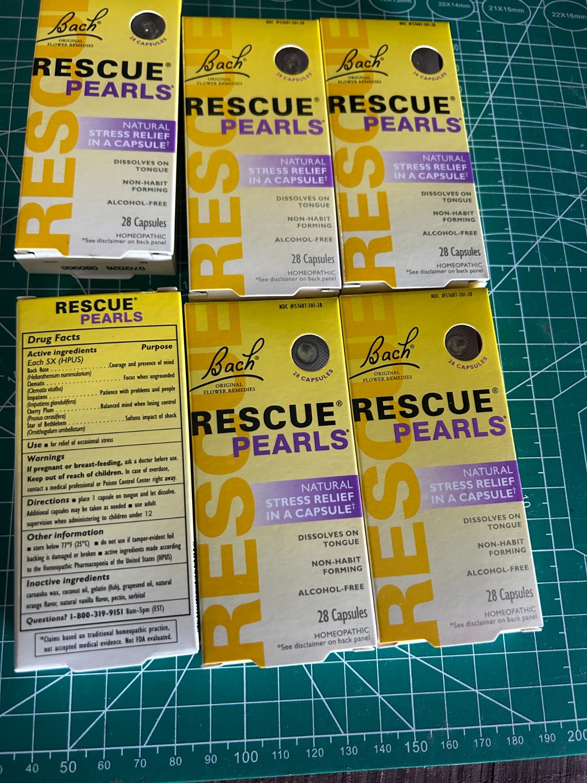 6-PACK LOT 28/CT Bach RESCUE PEARLS Natural Stress Relief Wellness EXP 07/2026