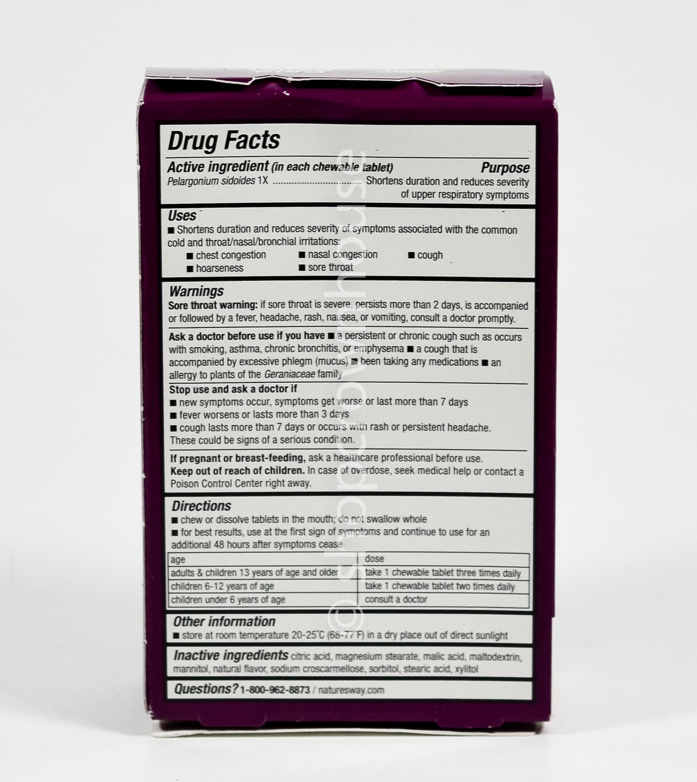 Natures Way UMCKA ColdCare COLD RELIEF 20 Cherry Tablets NIB 07/2026
