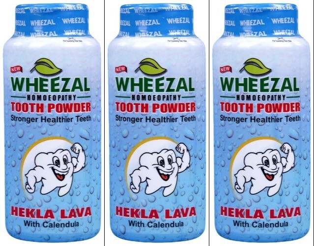 Wheezal HEKLA LAVA Tooth Powder (100g x 3 Packs) For Bleeding Gums, Tooth Decay