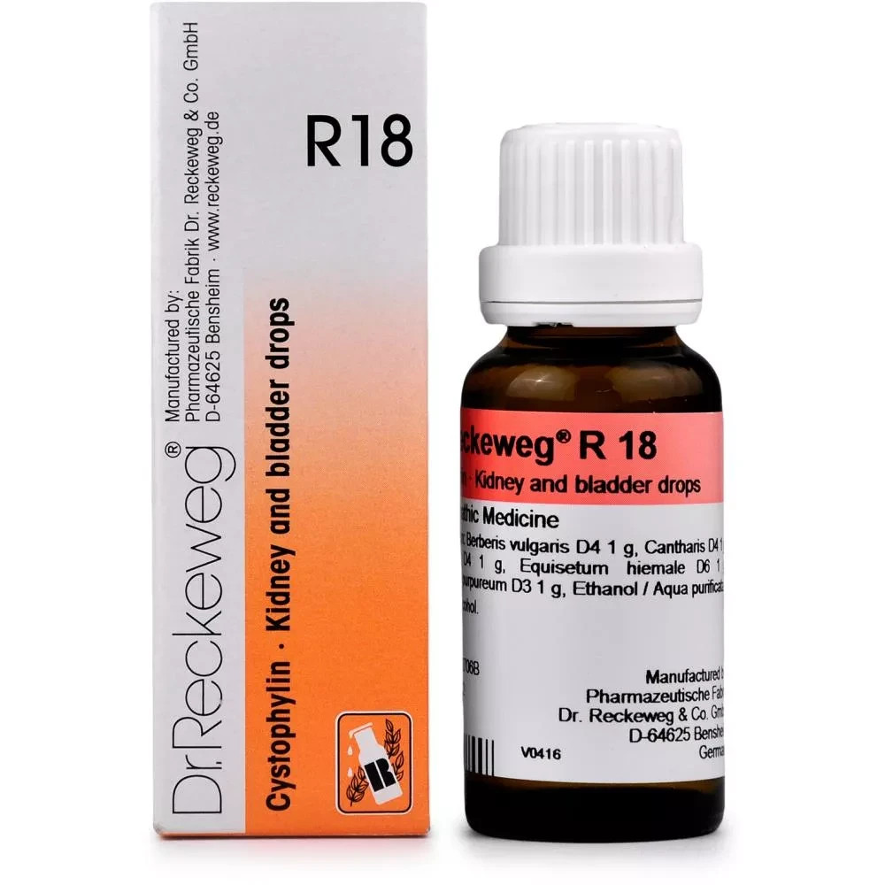 3 Packs Made in Germany Reckeweg R18 (Cystophylin) Kidney & Bladder Drops 22ml