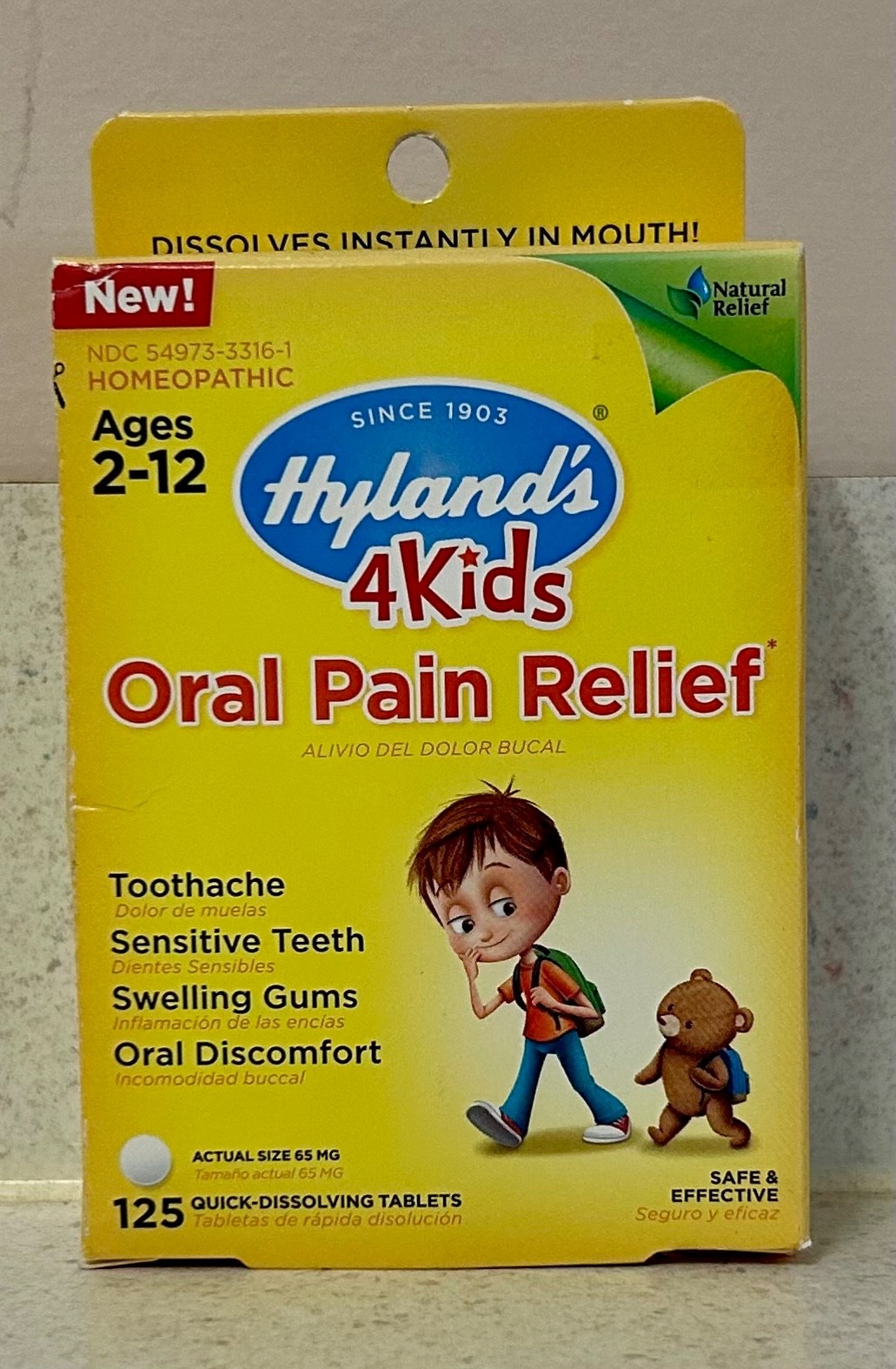 Hyland’s 4Kids Oral Pain Relief Quick-Dissolving Tablets Homeopathic For Kids