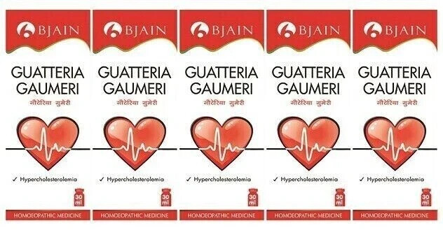 Pack of 5 BJain Guatteria Gaumeri Homeopathic Drops Free Shipping USA