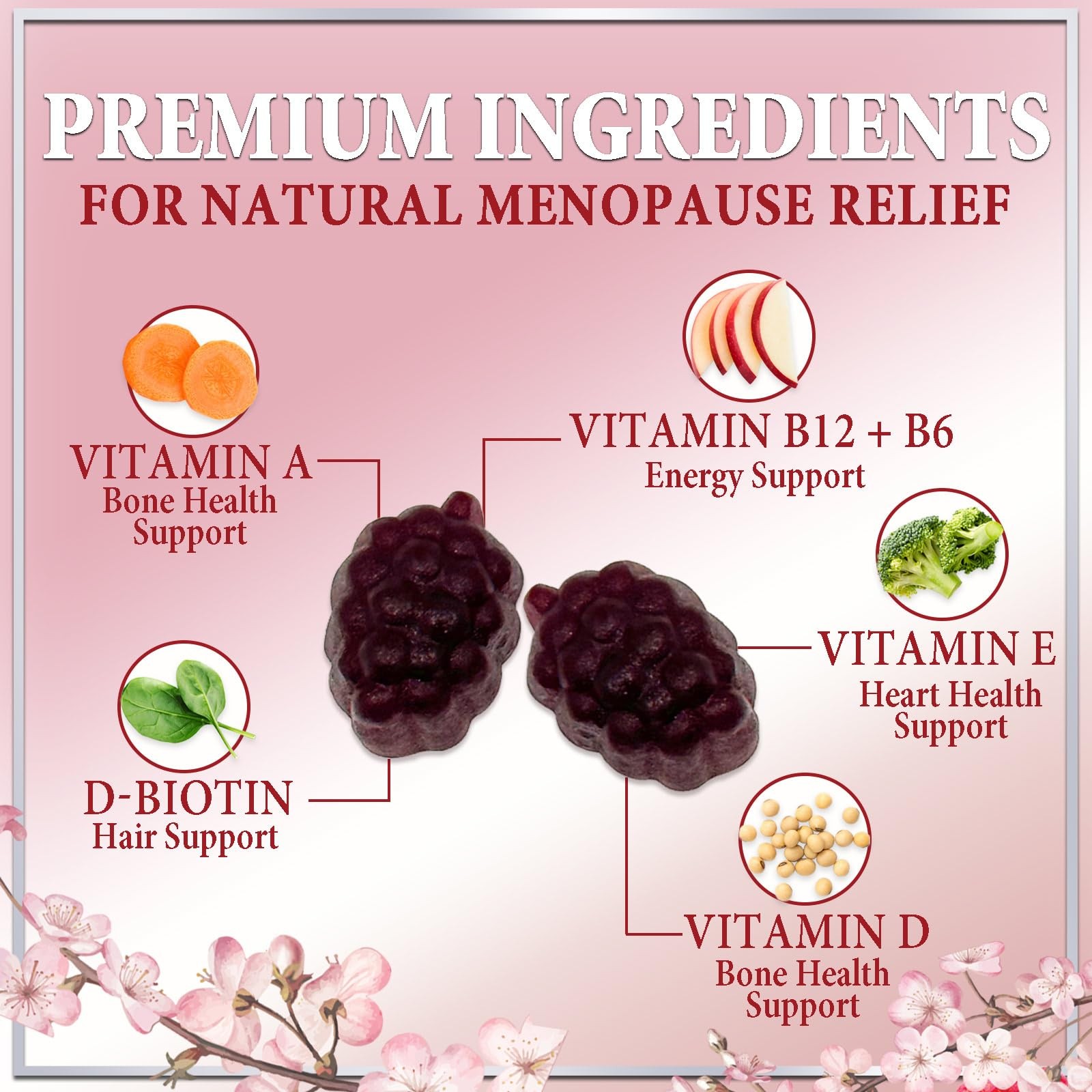 Menopause Supplement Gummies – Women’s Relief 60 Count (Pack of 1)