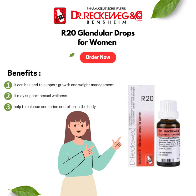 Dr. Reckeweg R20 Glandular Drops for Women , Made in Germany OTC Homeopathic