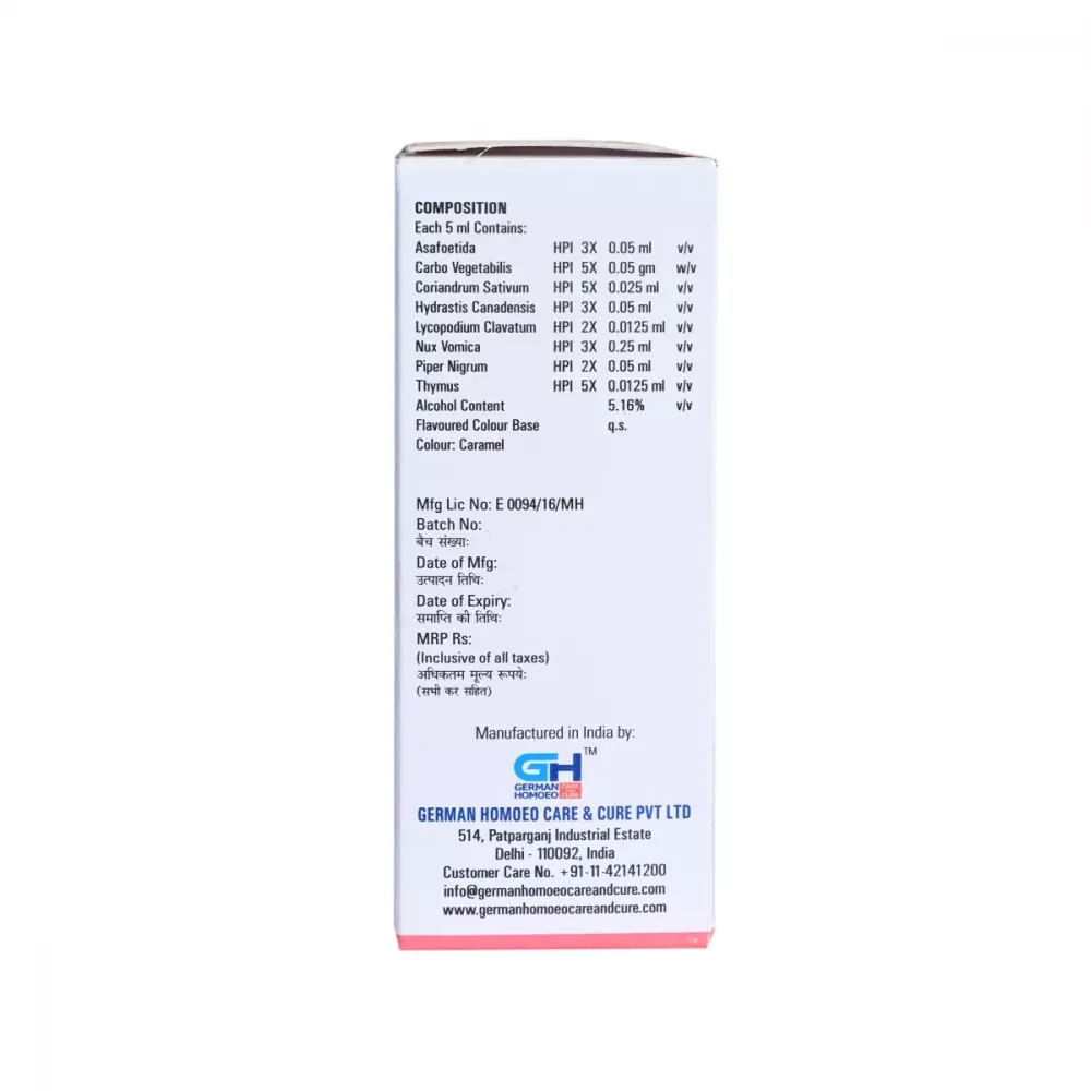 German Homeo Care & Cure Digestion Syrup (125ml) Support Free Shipping