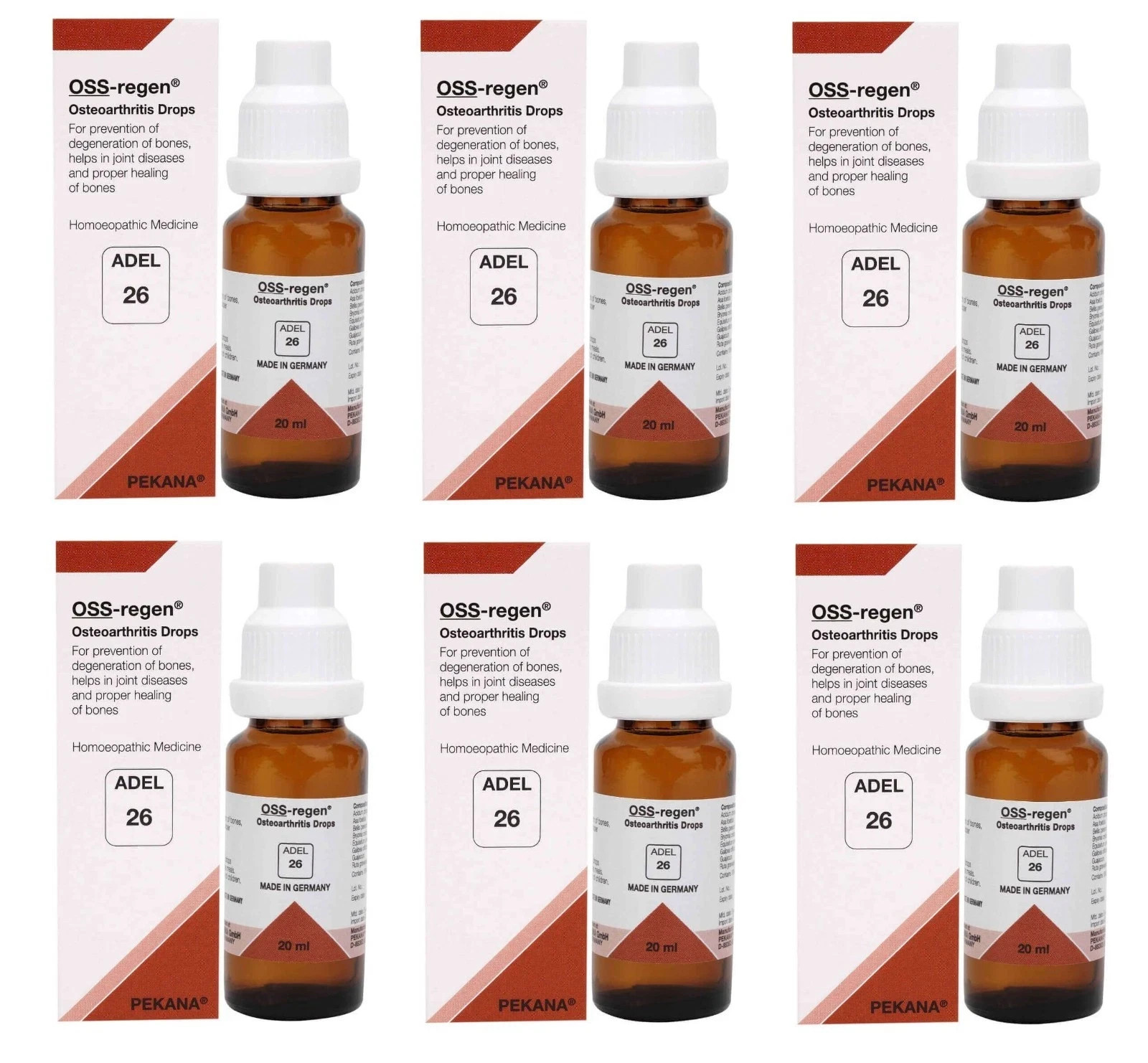 ADEL 26 Osteoarthritis Drops Pack of 6 Natural Homeopathic Remedy for Joint Care