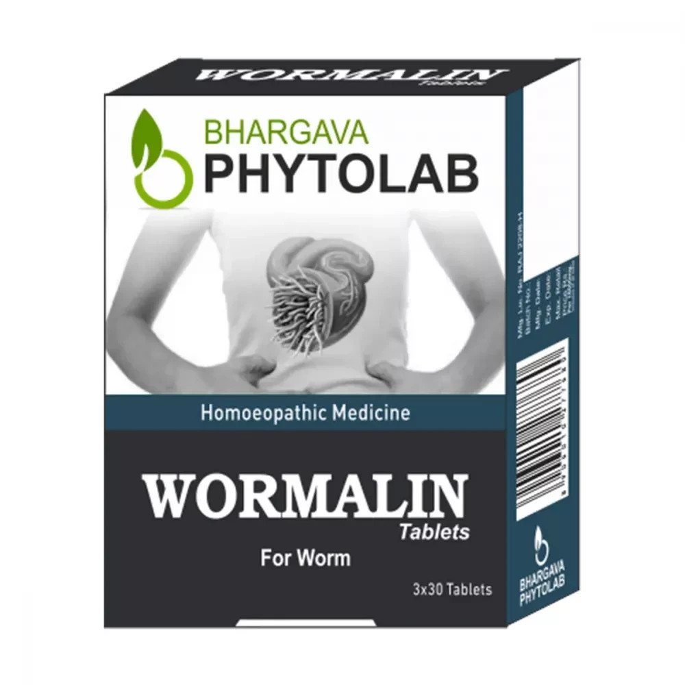 Dr. Bhargava Wormalin Tablets 90 Count Pack of 3 Homeopathic Supplement