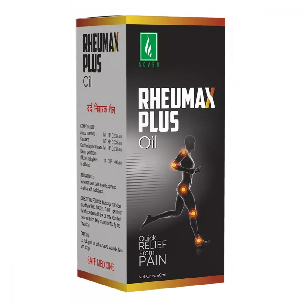 Adven Rheumax Plus Oil (60ml) Homeopathic muscular pains, sciatica, joint pains