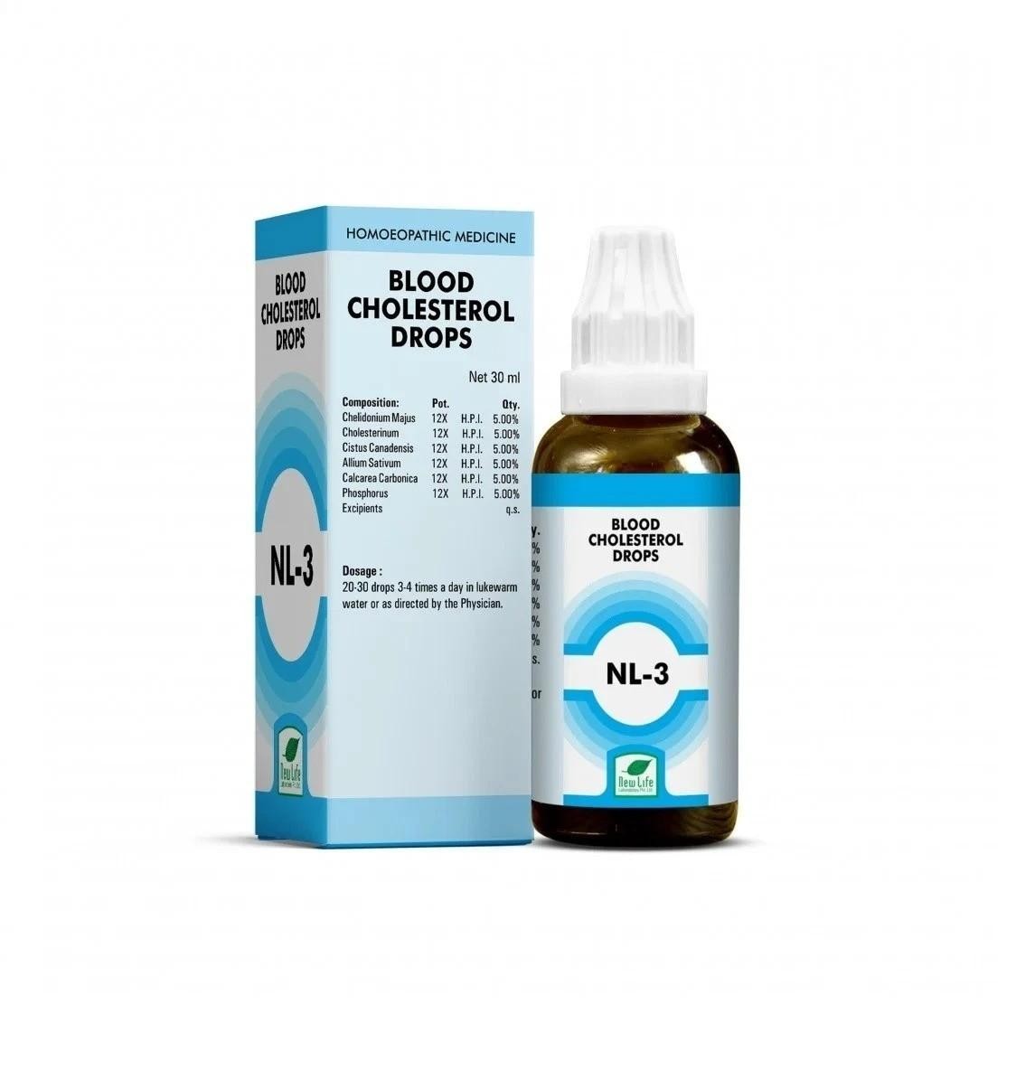 New Life Homeopathy NL-3 (Blood Cholesterol Drops) (30ml) (BUY 3 & GET 4)