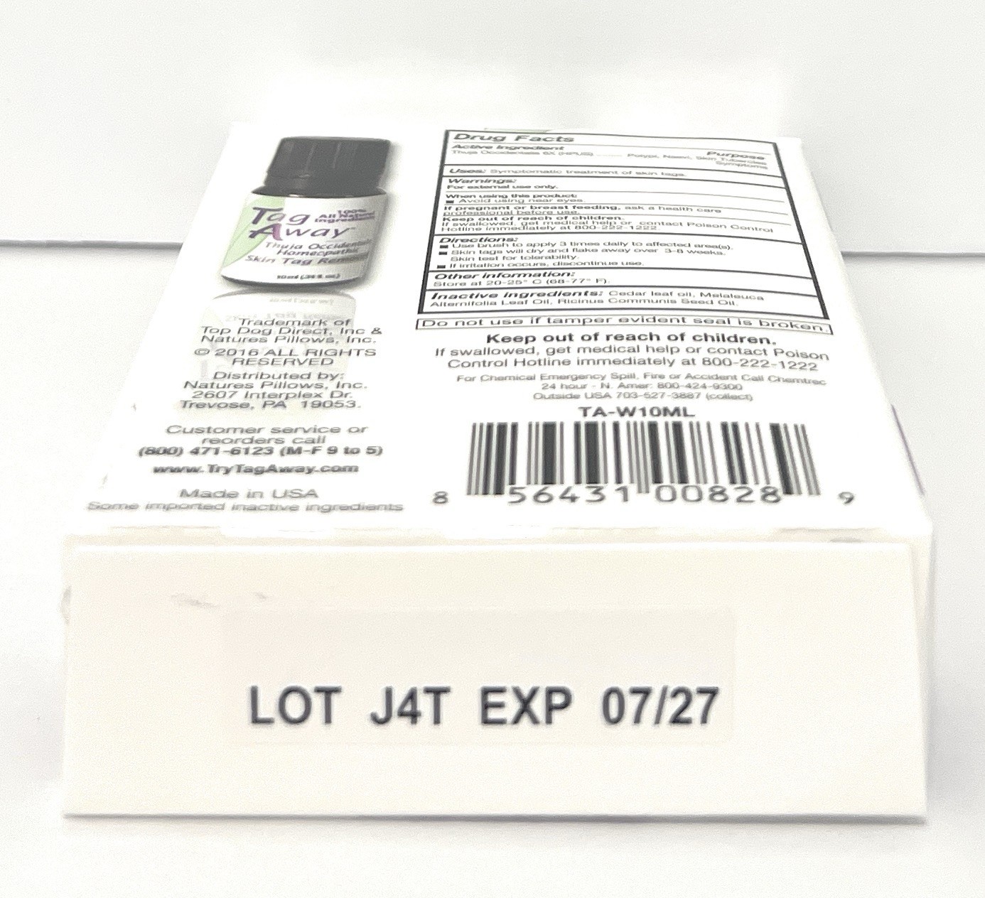Tag Away Skin Tag Remover 10ml (0.34 fl. oz.) As Seen On TV Natural- Exp 07/27