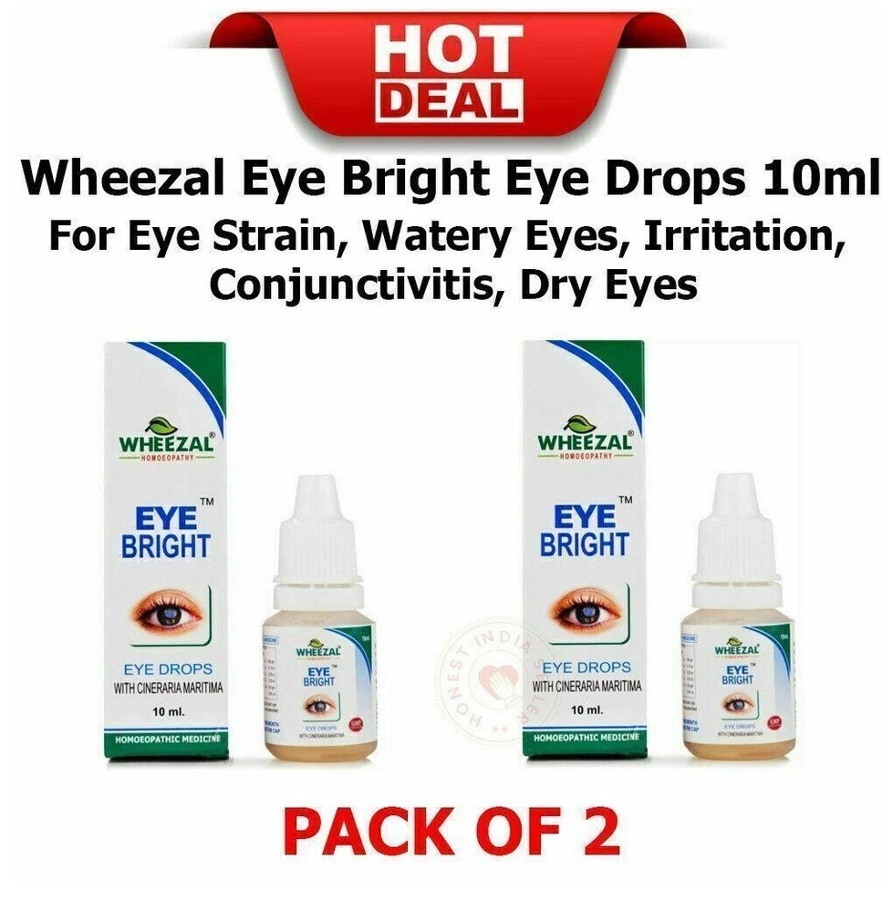 2 X Wheezal Homeopathic Medicine Eye Bright Drops 10ml Each