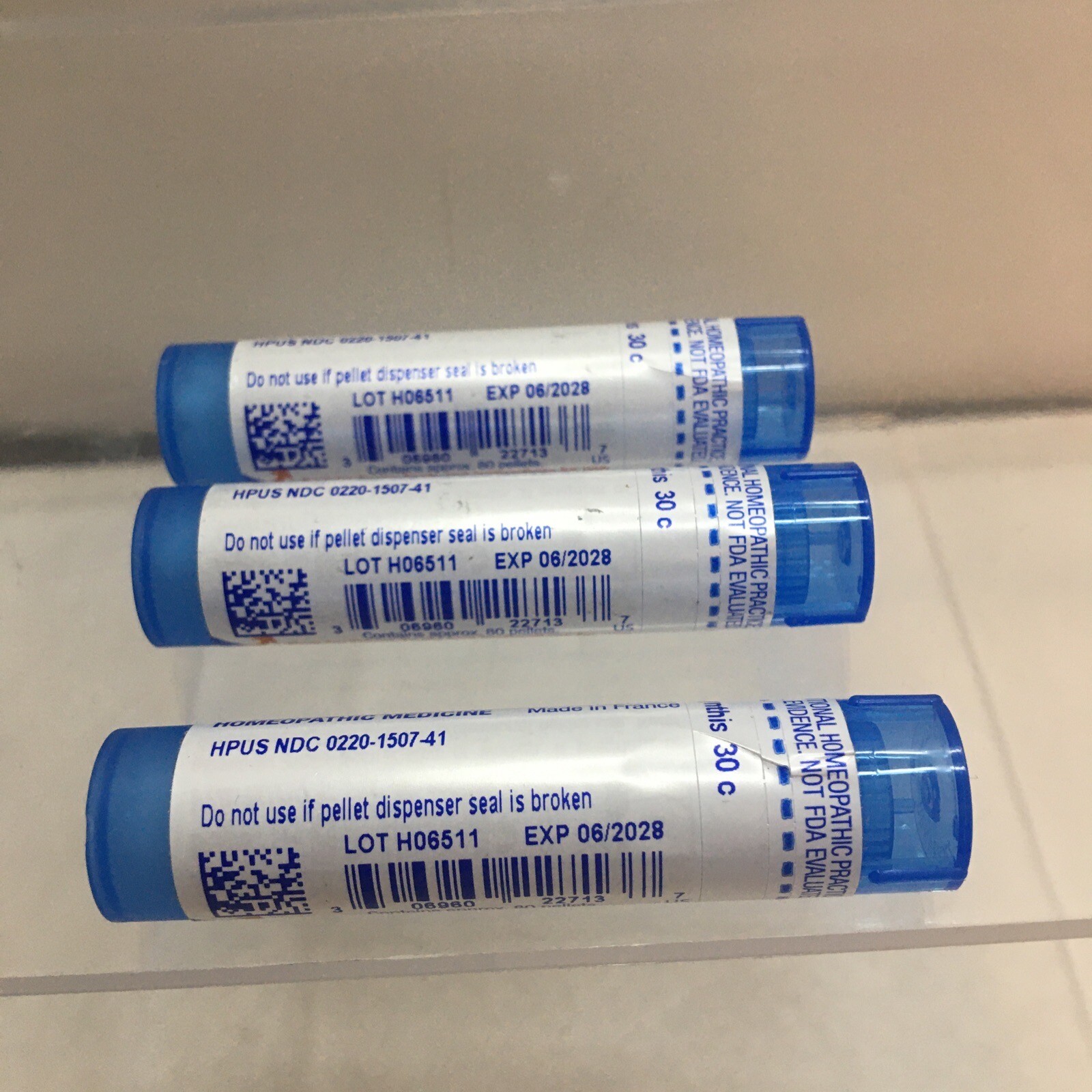 3 X Boiron Colocynthis 30 C, 80 Pellets EXP 6/2028