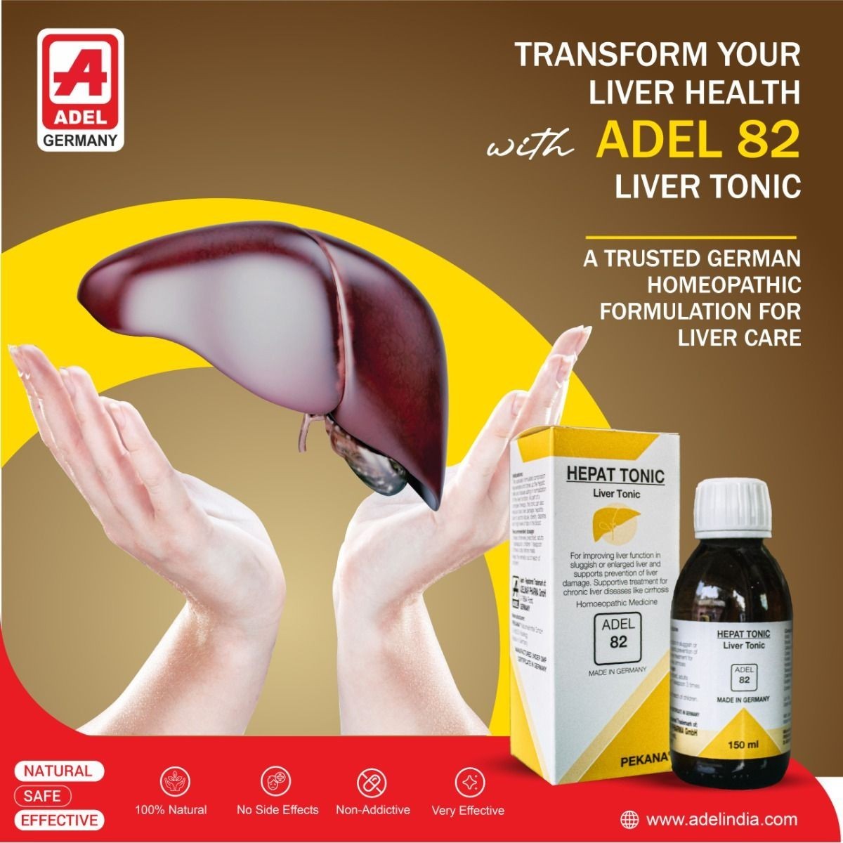 ADEL 82 Liver Tonic 150ml Pack of 2 Homeopathic Support for Digestion Care